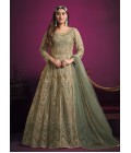 Sea Green Net Embroidered Wedding Salwar Kameez