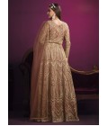 Peach Net Embroidered Wedding Salwar Kameez