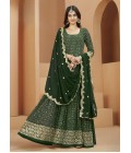 Green Faux Georgette Sequins Wedding Salwar Kameez