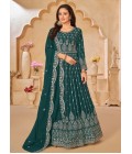 Teal Faux Georgette Sequins Wedding Salwar Kameez