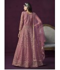 Pink Net Sequins Wedding Salwar Kameez