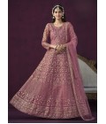 Pink Net Sequins Wedding Salwar Kameez