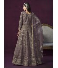 Purple Net Embroidered Wedding Salwar Kameez