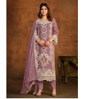 Lavender Organza Sequins Embroidered Designer Salwar Kameez