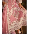 Peach Organza Sequins Designer Salwar Kameez