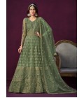 Green Net Sequins Embroidered Wedding Salwar Kameez