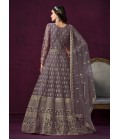 Lavender Net Sequins Wedding Salwar Kameez