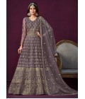 Lavender Net Sequins Wedding Salwar Kameez