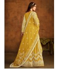 Yellow Net Embroidered Designer Salwar Kameez