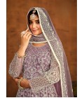 Lavender Net Thread Embroidered Designer Salwar Kameez