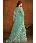 Sea Green Net Embroidered Designer Salwar Kameez