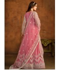 Peach Net Thread Embroidered Designer Salwar Kameez