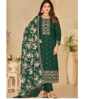 Green Roman Silk Sequins Wedding Salwar Kameez