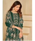 Green Roman Silk Sequins Wedding Salwar Kameez