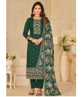 Green Roman Silk Sequins Wedding Salwar Kameez