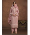 Pink Soft Organza Sequins Designer Salwar Kameez