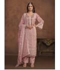 Pink Soft Organza Sequins Designer Salwar Kameez