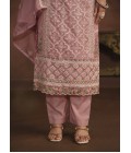 Pink Soft Organza Sequins Designer Salwar Kameez