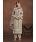 Grey Soft Organza Sequins Embroidered Designer Salwar Kameez