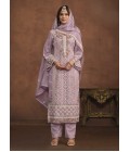 Lavender Soft Organza Embroidered Designer Salwar Kameez