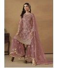 Pink Net Sequins Designer Wedding Salwar Kameez