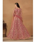 Pink Net Zari Embroidered Wedding Salwar Kameez