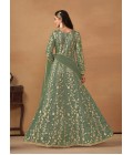 Sea Green Net Sequins Embroidered Wedding Salwar Kameez