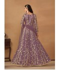 Lavender Net Zari Embroidered Wedding Salwar Kameez