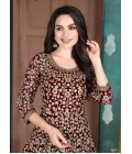 Maroon Faux Georgette Stone Embroidered Salwar Kameez