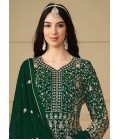 Green Faux Georgette Sequins Wedding Salwar Kameez