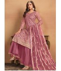 Pink Net Sequins Embroidered Wedding Salwar Kameez