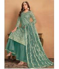 Sea Green Net Sequins Embroidered Wedding Salwar Kameez