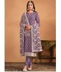 Lavender Faux Georgette Sequins Embroidered Casual Salwar Kameez