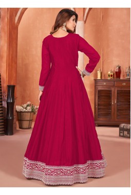 Red Art Silk Sequins Embroidered Wedding Salwar Kameez