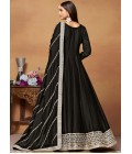 Black Art Silk Zari Embroidered Wedding Salwar Kameez