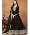 Black Art Silk Zari Embroidered Wedding Salwar Kameez