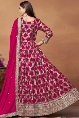 Red Dola Jacquard Zari Embroidered Wedding Salwar Kameez