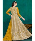 Yellow Faux Georgette Sequins Embroidered Casual Salwar Kameez