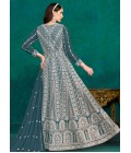 Blue Faux Georgette Sequins Embroidered Casual Salwar Kameez