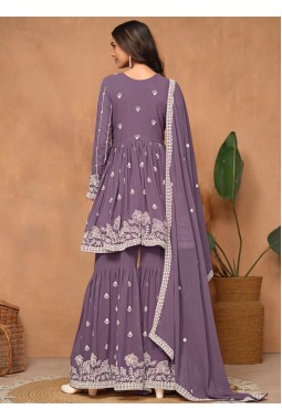 Royal Amethyst Sequins Embroidered Casual Salwar Kameez