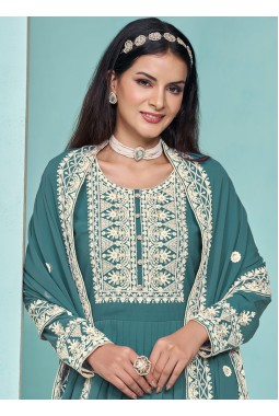 Rama Faux Georgette Thread Embroidered Salwar Kameez