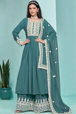 Rama Faux Georgette Thread Embroidered Salwar Kameez