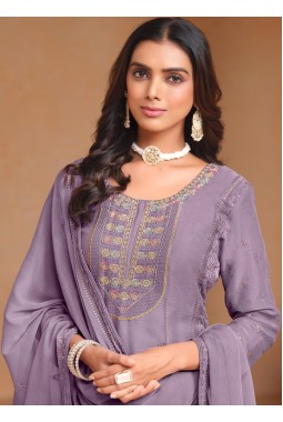 Purple Organza Embroidered Festival Wear Salwar Kameez