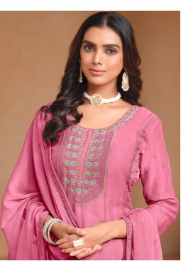 Pink Organza Embroidered Festival Wear Salwar Kameez