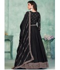 Black Art Silk Sequins Embroidered Wedding Salwar Kameez