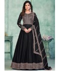 Black Art Silk Sequins Embroidered Wedding Salwar Kameez