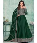 Green Art Silk Thread Embroidered Wedding Salwar Kameez