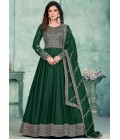 Green Art Silk Thread Embroidered Wedding Salwar Kameez