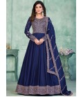 Blue Art Silk Sequins Embroidered Wedding Salwar Kameez