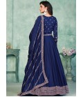 Blue Art Silk Sequins Embroidered Wedding Salwar Kameez